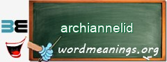 WordMeaning blackboard for archiannelid